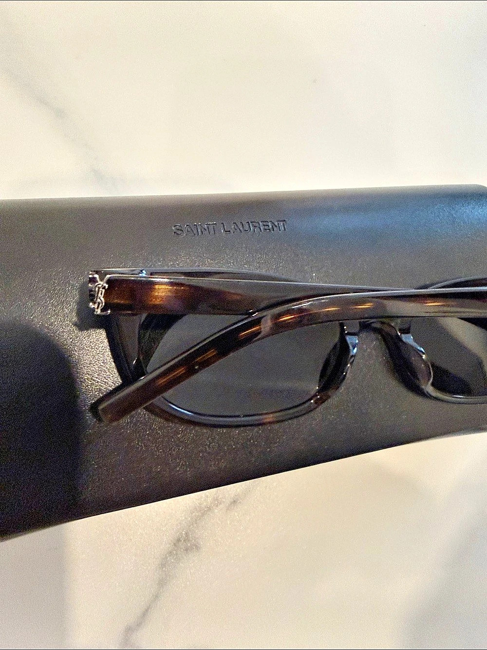 Saint Laurent SL M160 Tortoiseshell Sunglasses in Brown & Black - Picture 4 of 5